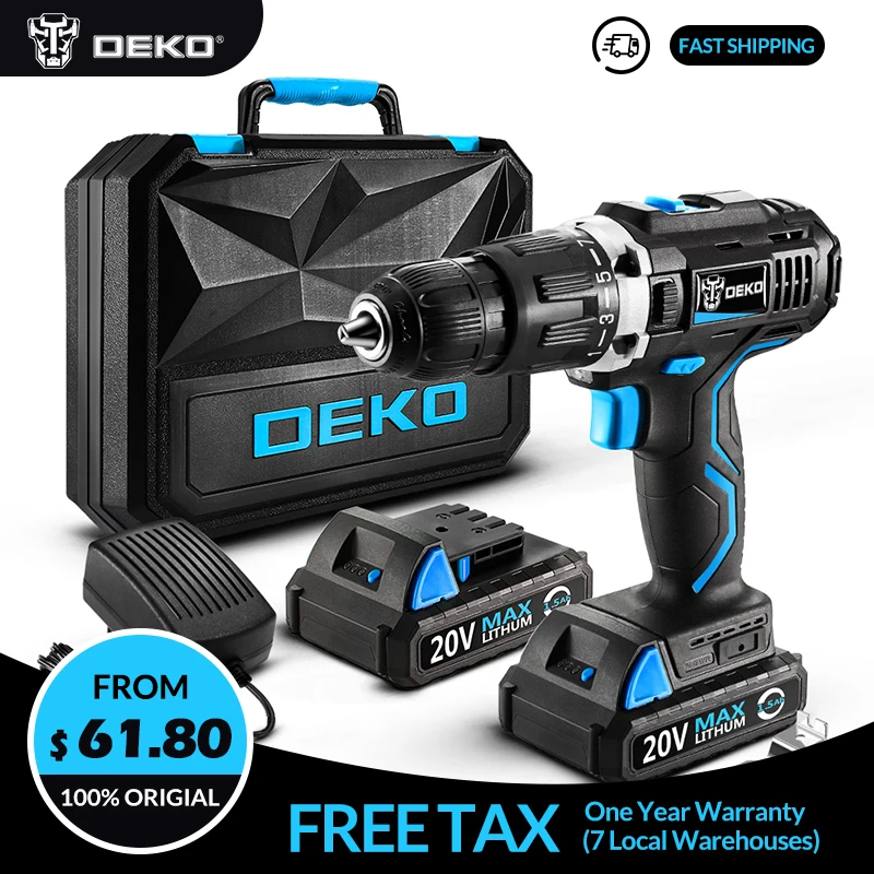 DEKO GCD20DU3 20V Max Бытовая DIY деревообрабатывающая литий ионная батарея 1/2 дюйма 2 скоростная Аккумуляторная дрель электрическая дрель|Электрические сверла|   | АлиЭкспресс