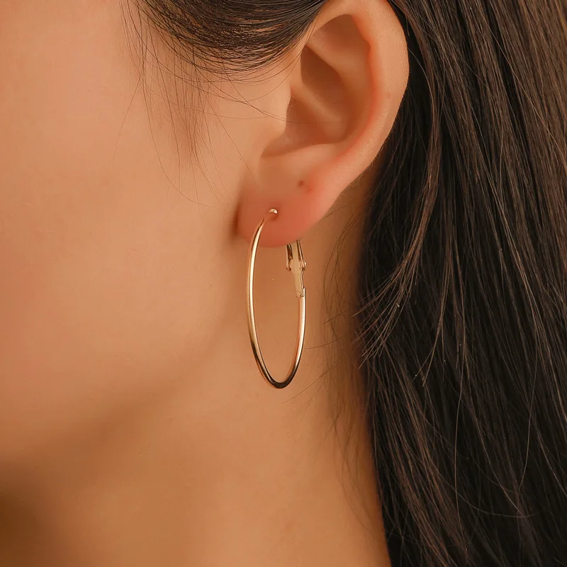 

New 6 Pairs/set Big Small Hoop Earrings Vintage Dangle Big Circle Hoop Earrings Women Steampunk Ear Clip X121
