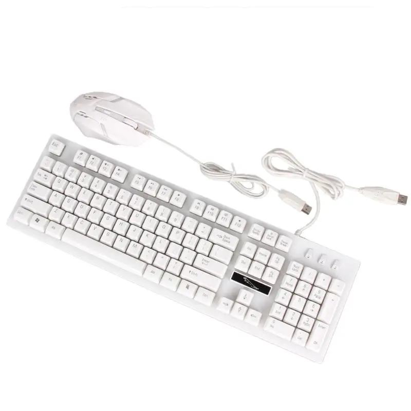 G20 Подсветка светодиодный Pro Gaming Keyboard USB проводной питание геймер клавиатура с 2000 Точек на дюйм Мышь для компьютерной игры «Лига Легенд» светильник игровая - Цвет: Белый