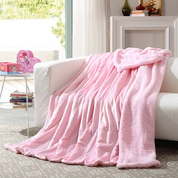 

Drop Ship Home Textile Pink Camel Sherpa Fleece Blanket Soft Plaids Bed Cover Mantas Portable Car Air Conditioner Blanket Cover