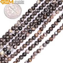 4 мм Круглый природных темно-коричневый Turritella Агат Бусины DIY для изготовления ювелирных изделий из бисера Strand 15 дюймов