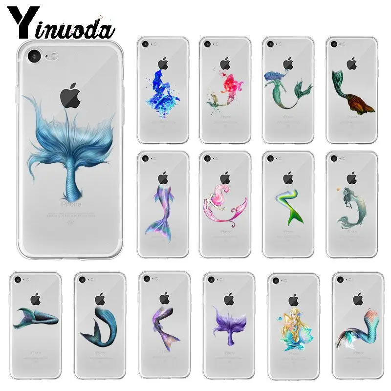 Yinuoda Mermaid Tail TPU Soft Silicone Phone Case for iphone 13 X XS MAX 6 6S 7 7plus 8 8Plus 5 5S XR | Мобильные телефоны и
