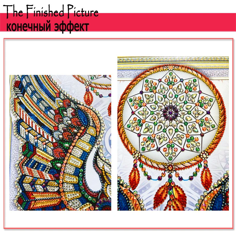 RUBOS DIY 5D Diamond Embroidery  Dreamcatcher Owl Diamond Painting Sale 3D Crystal Picture Rhinestone Pearl Partial Wall Sticker (4)