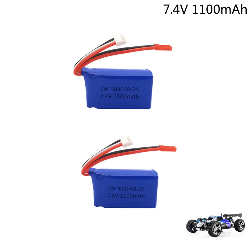 

7.4V 1100mah LiPo Battery 2PCS RC Drone Battery For Wltoys A949 A959 A969 A979 K929 RC Helicopter Airplane Car Boat 7.4 V