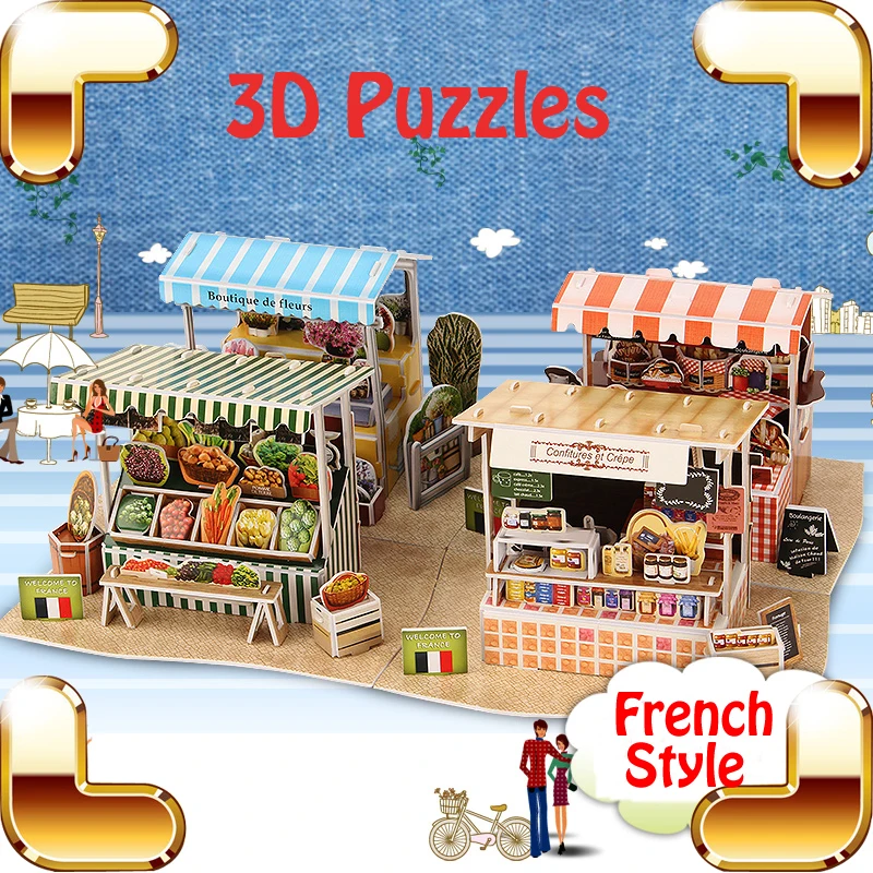 

Beautiful Gift French Style 3D Puzzles DIY Handwork Game IQ Learning Toys Family Assembly Meaningful Souvenir Collection Present