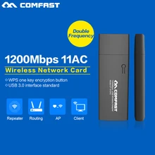 1200Mb Dual Band Mini PC Wi fi Adapter 2.4G+5GHz Comfast computer Network Card 802.11 ac USB 3.0 Wireless Wifi Adapter CF-912AC