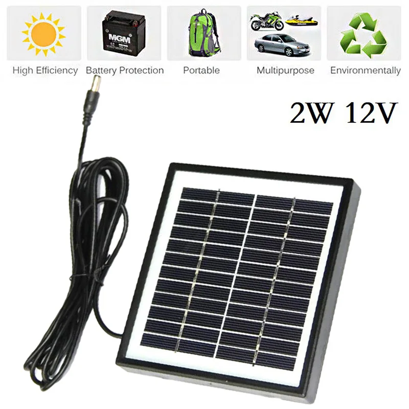 

2W 12V Solar Cell Module Polycrystalline DIY Solar Panel System for 9V Battery Charger GHS99