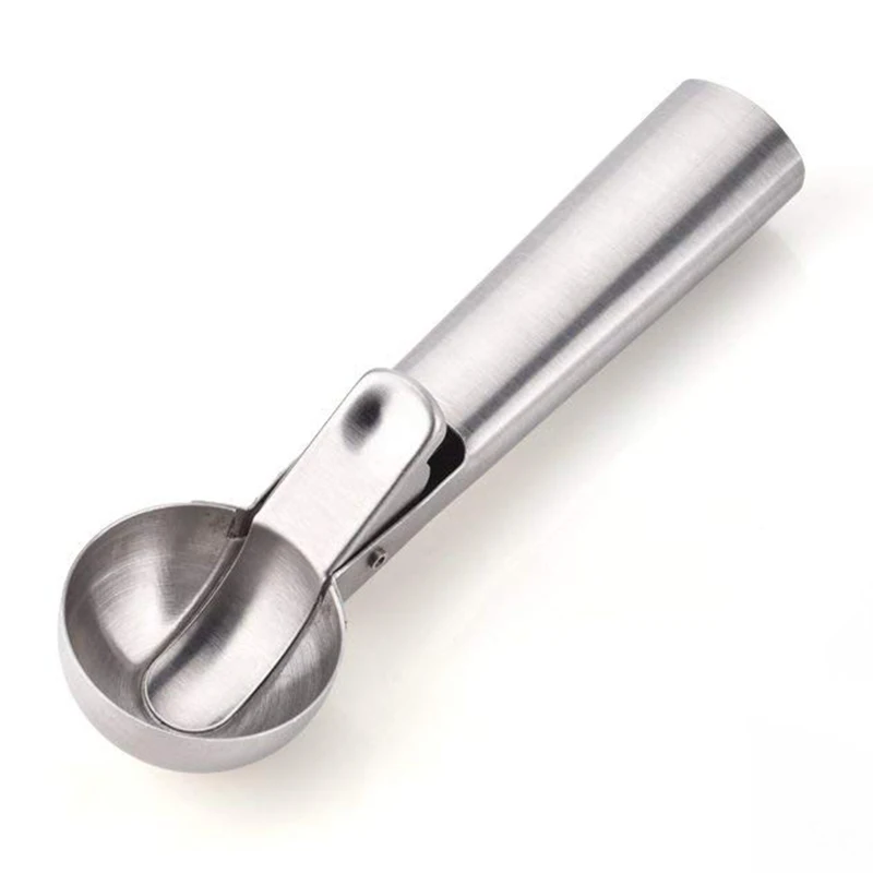 Hot Stainless Steel Ice Cream Scoop with Easy Trigger Cookie Dough and