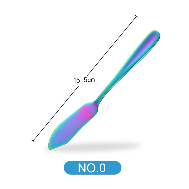 Нож для масла из нержавеющей стали, нож для резки сыра, сэндвич, масло, деление, западные столовые приборы, посуда для завтрака, десерта, крема, торта - Цвет: Rainbow-1 pcs