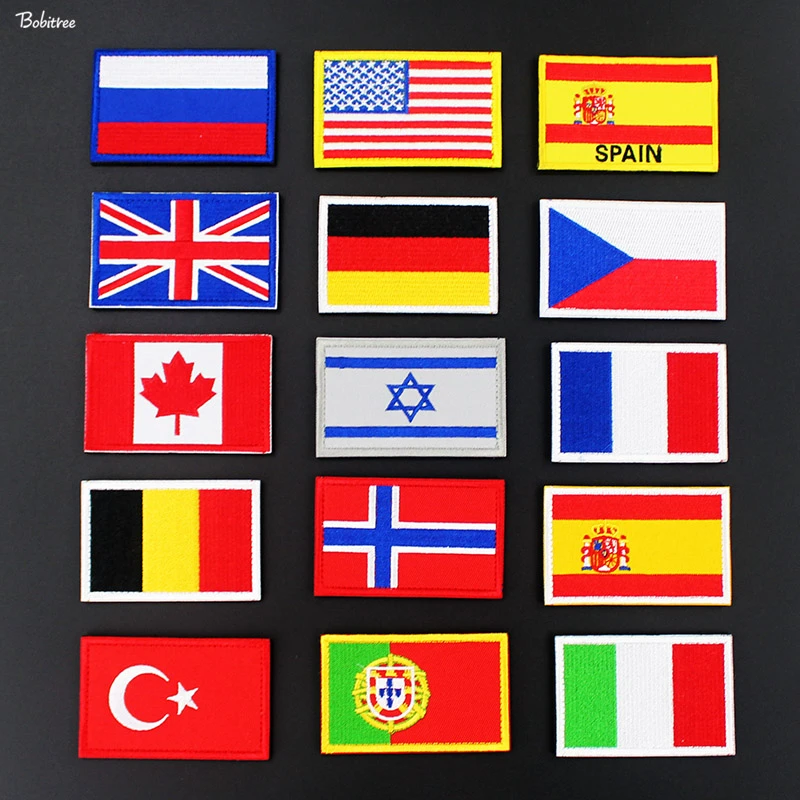 アメリカ スペイン イタリア ドイツ フランス ロシアの旗バッジ ミリタリーウェア 帽子 バックパック パッチ用の3dステッカー Aliexpress Home Garden