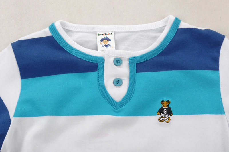 Высококачественная разноцветная Детская рубашка-поло для 3-12 лет, рубашка с короткими рукавами, хлопковая Футболка с круглым вырезом в полоску для мальчиков