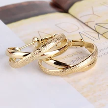 Новинка, простые позолоченные серьги-кольца для женщин, серебро/золото/розовое золото, 29 мм х формы, серьги-кольца, Модные женские ювелирные изделия