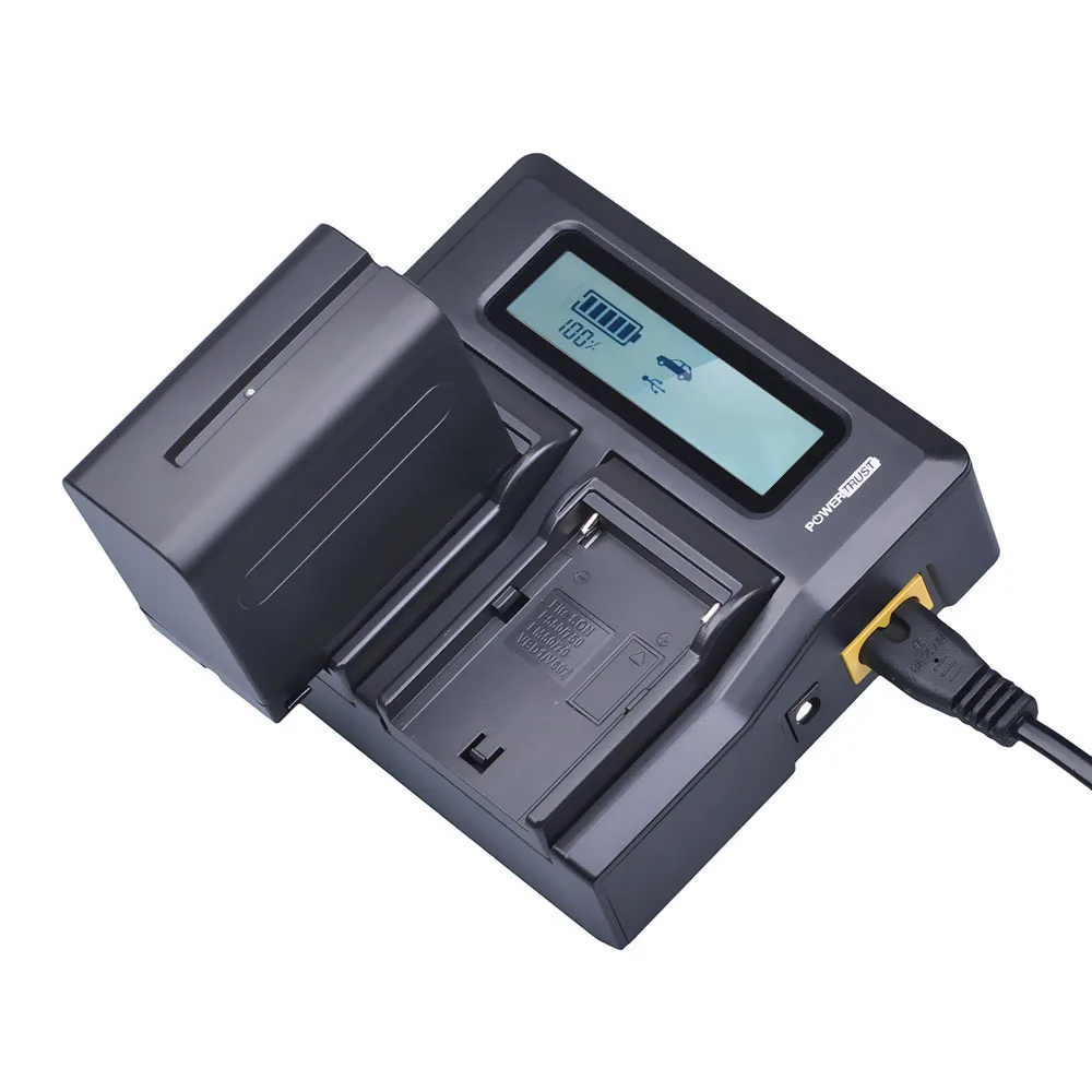 Duplo para Sony Baterias e F930 Lcd Rápido Carregador np F950 F770 F570 F975 Hvr-hd1000 1x Np-f970 Np-f960 F970 F960 - Image 5