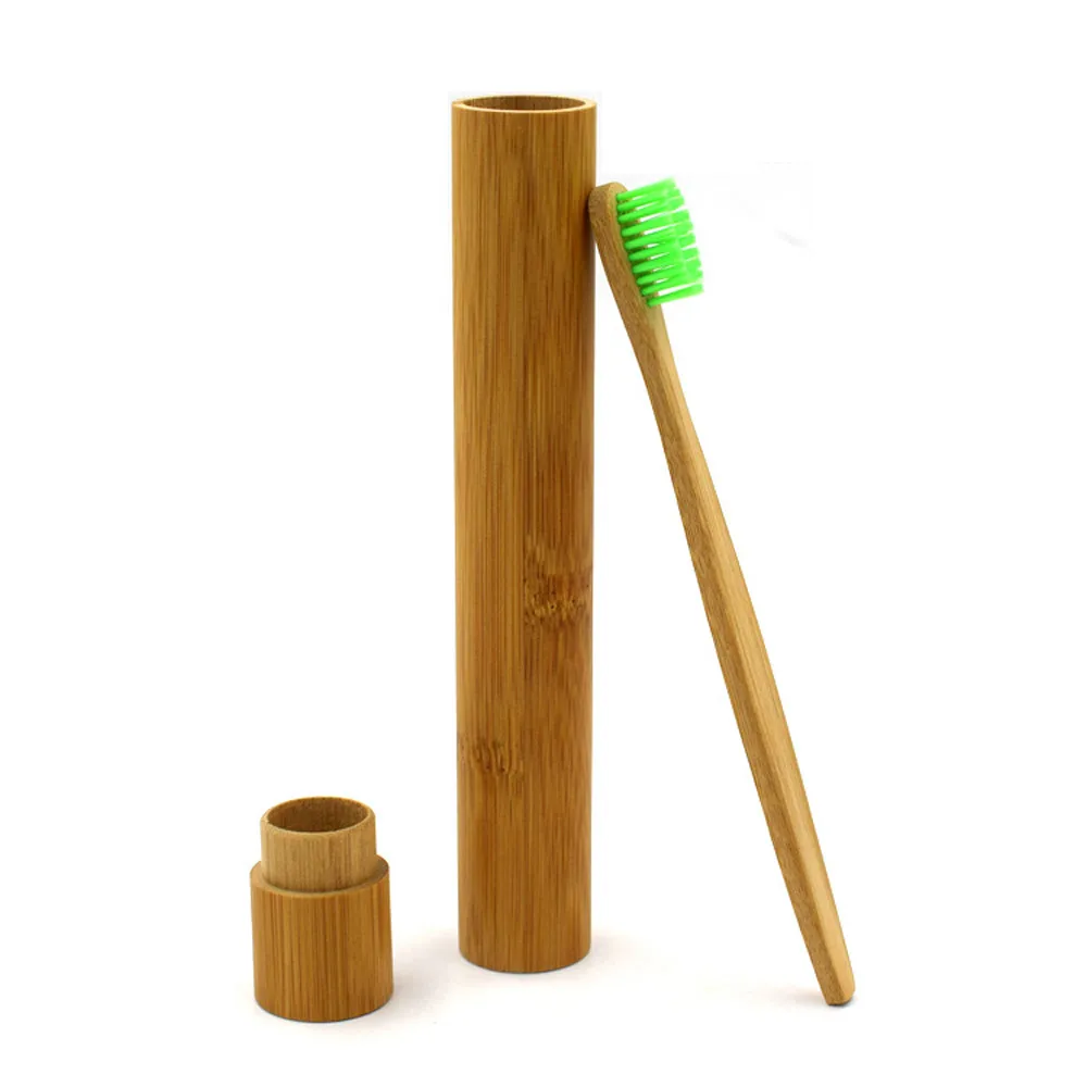 Многоразовая бамбуковая трубка для зубной щетки портативная зубная щетка для путешествий чехол экологичный ручной работы из натурального материала коробка для хранения# T2