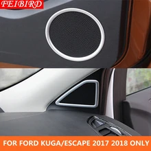 ABS! Pilar A + Protetor de Porta Do Carro Falante de Áudio Kit Tampa de Moldagem Guarnição 8 peça Acessórios Para Ford Kuga/Fuga 2017 2018