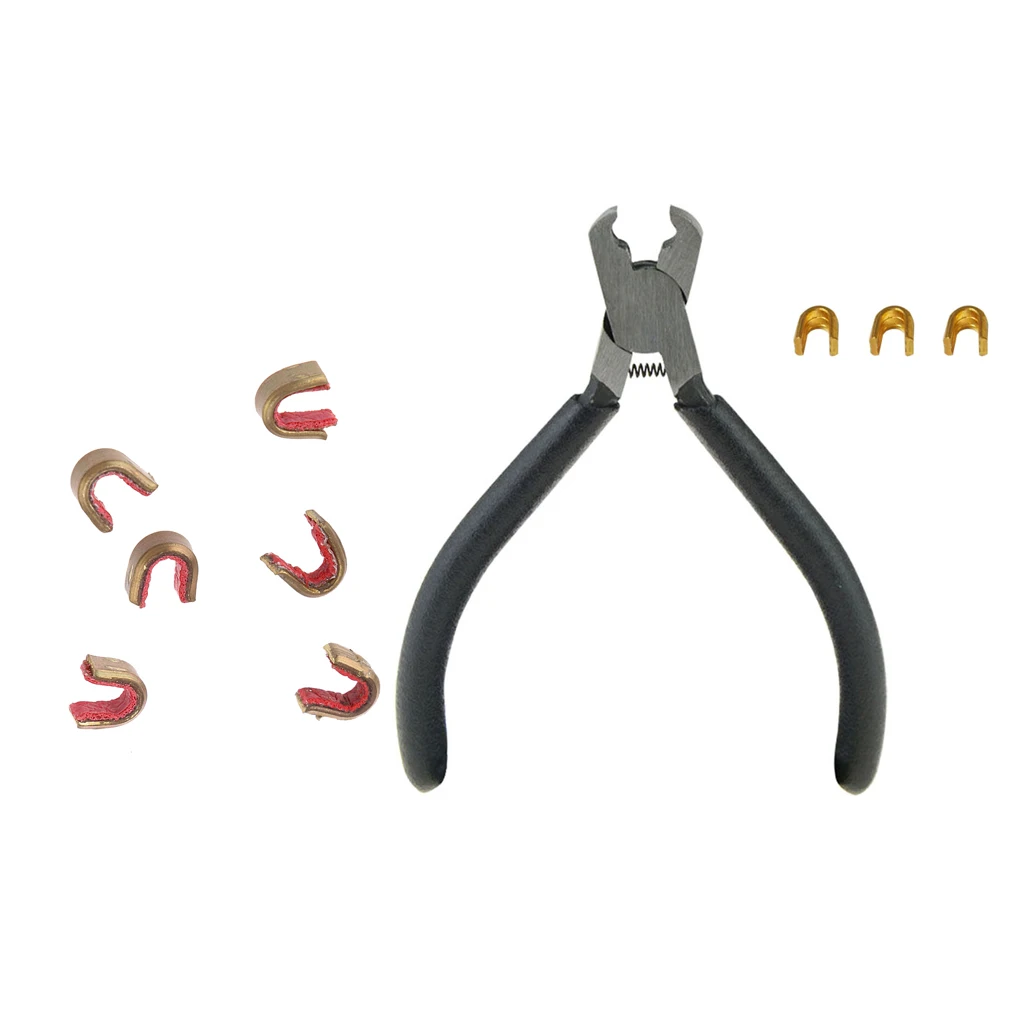 Archery Buckle Pliers + 9Pcs Bowstring Nocks Set Buckle Clips Nocking Point Outdoor Sports Bow String Nock Set Nocking Pliers