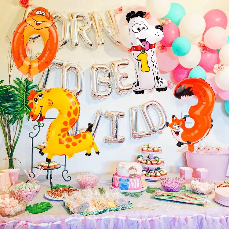 

Diy Figure Number Ballon Walking Animal Balloon Forest Baloon Animals Birthday Jungle Safari Party Decorations Supplies