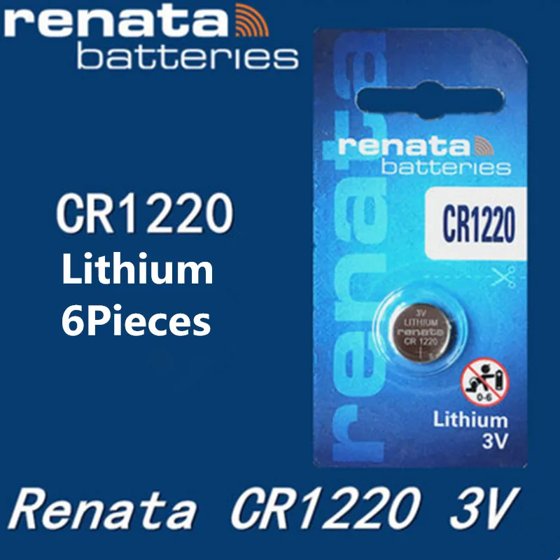 6 шт./лот renata литиевая батарея CR1220 3В % 100 оригинальный бренд 1220 | Электроника