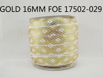 

David accessories 5/8" gold plaid stretch elastic foe ribbon, DIY handmade materials, wedding gift wrap,50Y17502