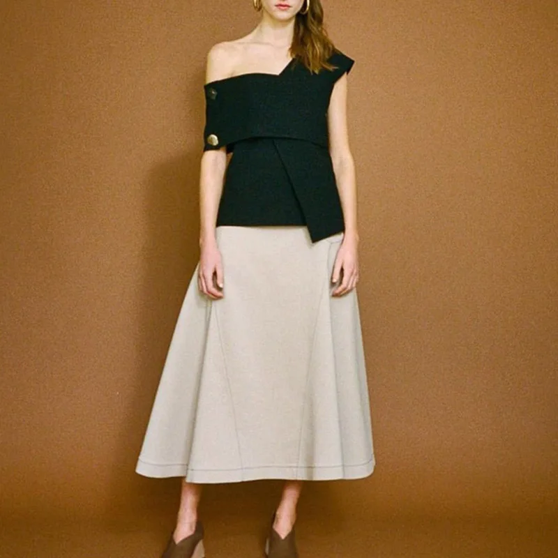 TWOTWINSTYLE Irregular T Shirt For Women Off