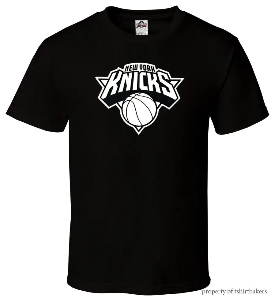 Knicks Black T Shirt Fan Basketball New York Ball Champs Logo Short