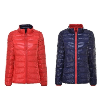 red and navy Бренд NewBang, плюс 4XL 5XL 6XL, женское пуховое пальто, ультра легкий пуховик, женские двухсторонние куртки, светильник, пальто - Цвет: red and navy