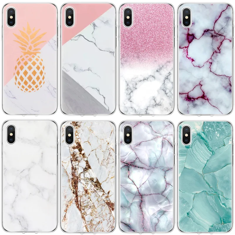 

For iPhone X 4 4S 5 5S 5C SE 6 S 6S 7 8 Plus For Huawei P8 P9 P10 P20 Pro Mate 10 Lite 2017 For Huawei P Smart Marble Case Coque