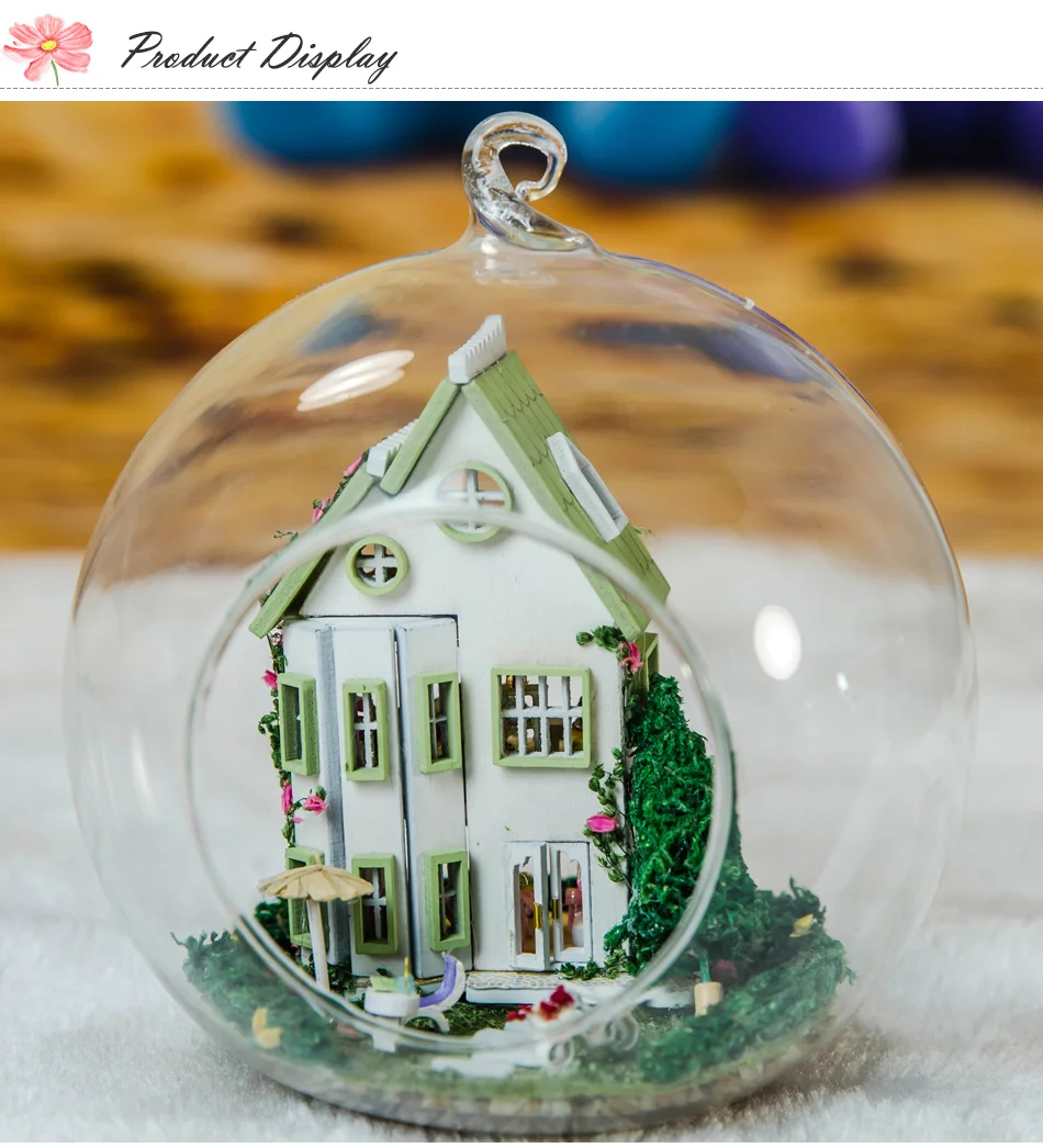 DIY Кукольный дом Wodden Miniatura кукольные домики, комплект мебели, стеклянная крышка, сборный кукольный домик, игрушки для детей, вилла Greenwood