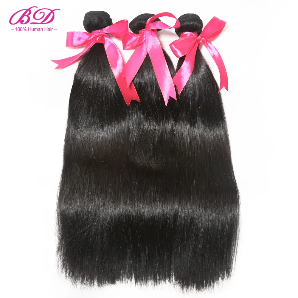 

Brazilian Hair Weave Bundles 1/3/4pcs Straight Human Hair Bundles Remy Hair Bundles Natural Color BD HAIR Extensions