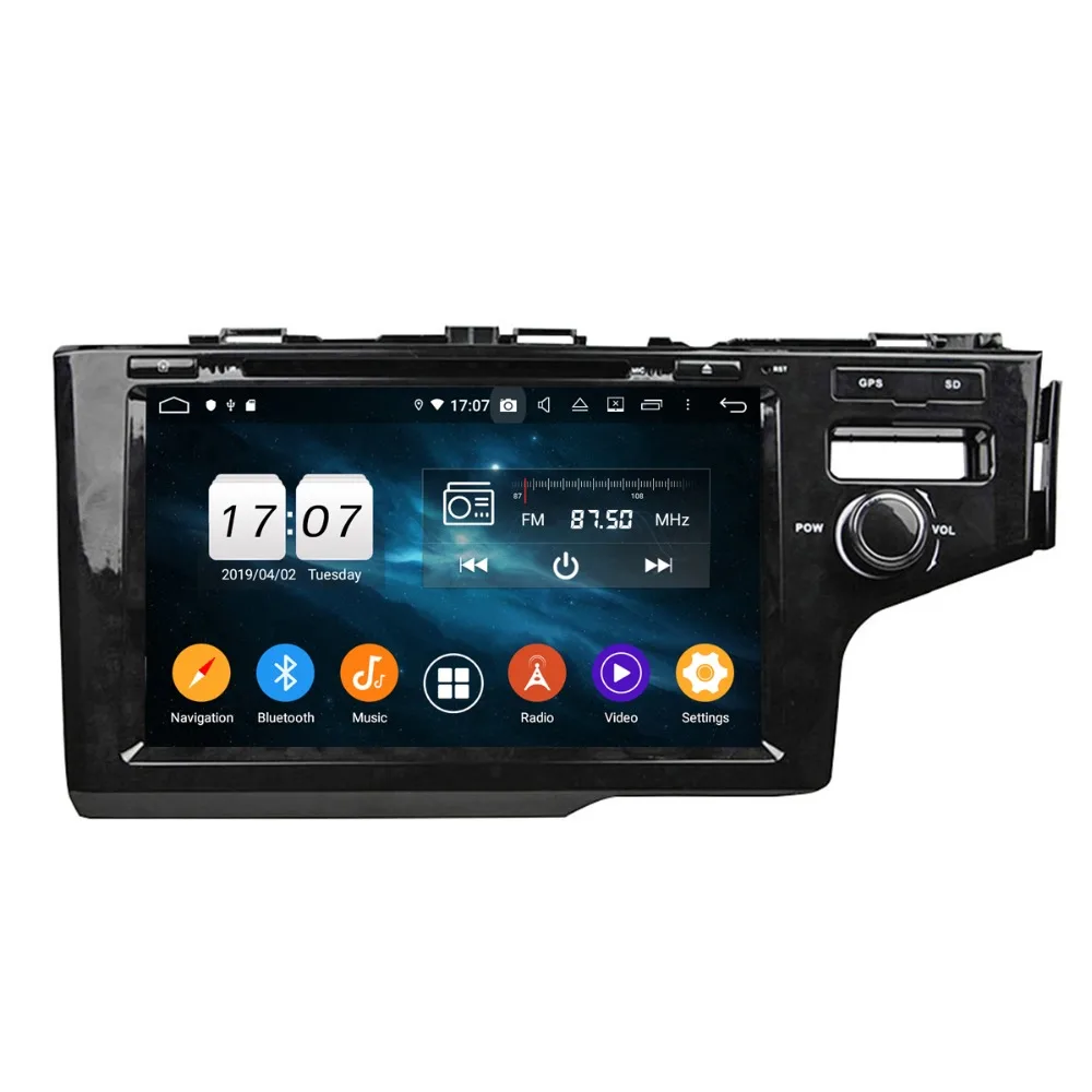 Clearance 9 inch Car CD DVD player Android7.1 Quad core Car GPS navigation for Honda Fit RHD 2014-2017 radio mirror link mp3 video player 4
