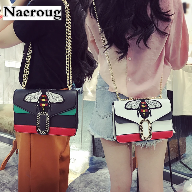 

Fashion Chain Casual Shoulder Bag Messenger Bag Luxury Brand Design Bees Embroidery Women Bag\Handbag Ladies' Flap Clutch Purses