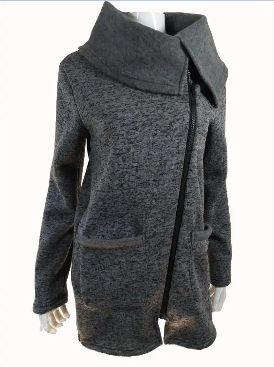 OHRYIYIE размера плюс 5XL серый женский кардиган весна осень свитер на молнии Женский трикотажный кардиган с длинным рукавом и карманами - Цвет: dark gray