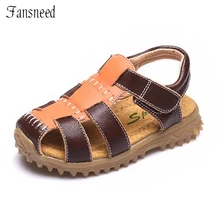 summer children’s sandals fashion genuine leather beach sandals cow muscle bottom kids sandals