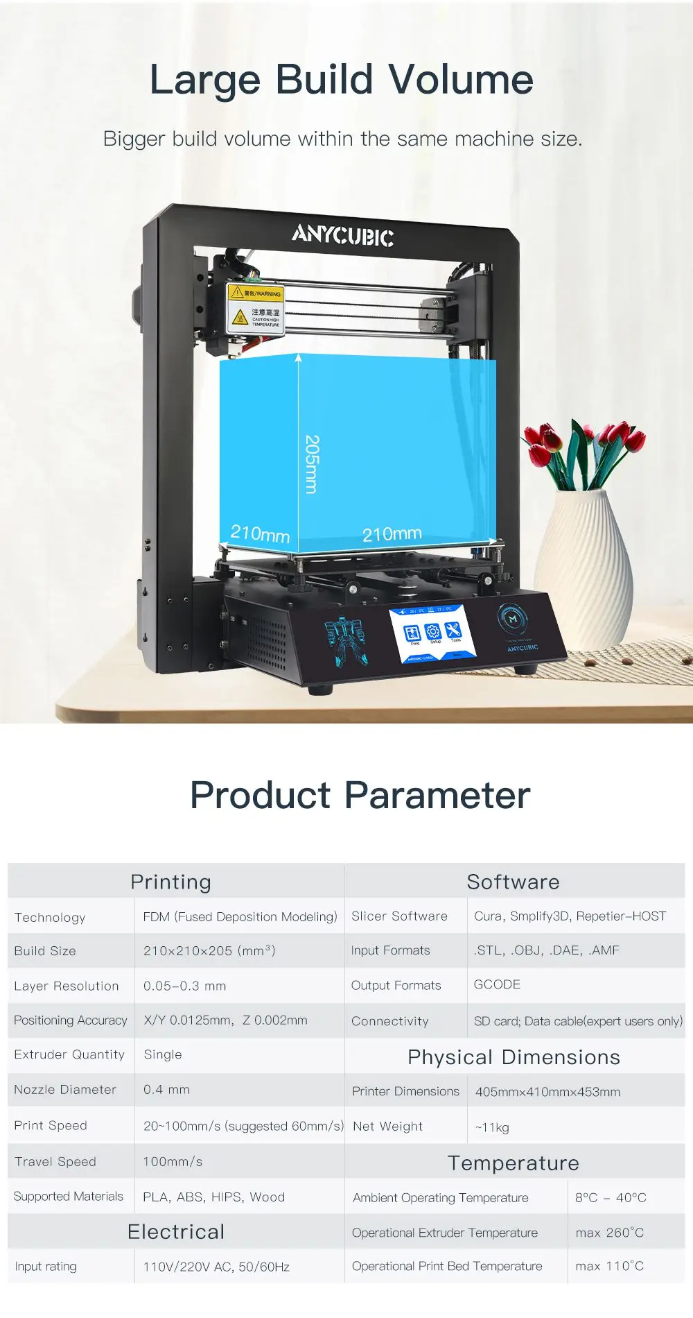 ANYCUBIC I3 Мега дешевый 3d Принтер Комплект PLA нити Полный металлический каркас размера плюс сенсорный экран ультрабук impresora 3d принтер