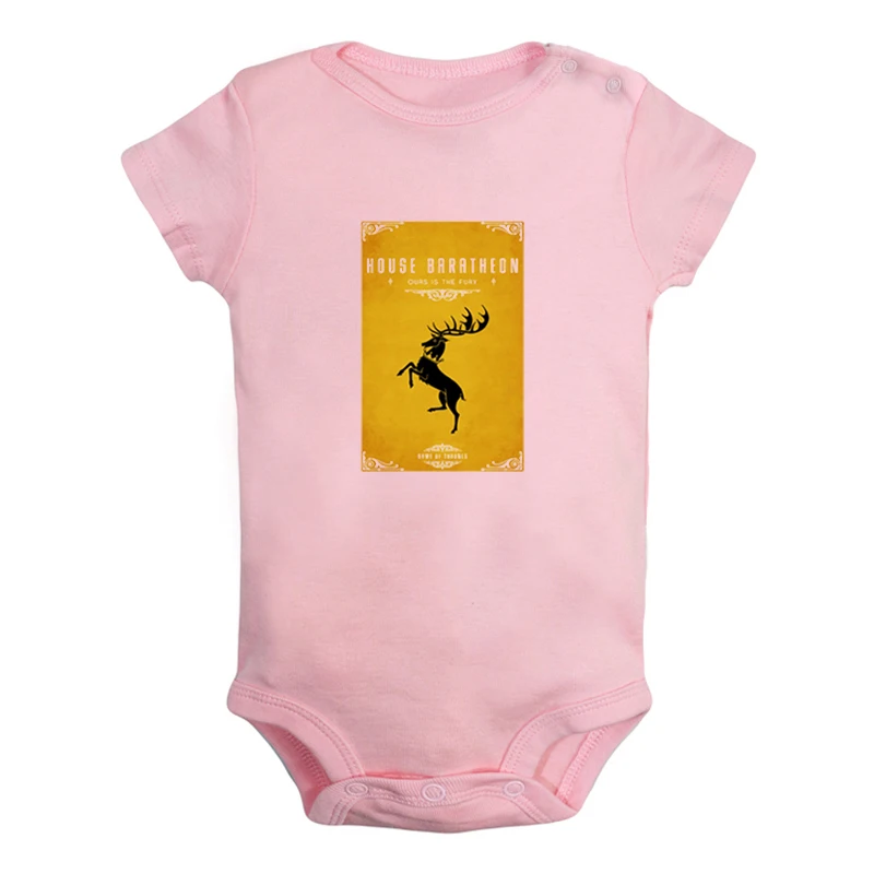 Bucks House Baratheon of Storm's End Our is the Fury/Одежда для новорожденных мальчиков и девочек Комбинезон с короткими рукавами - Цвет: ieBodysuits2164P