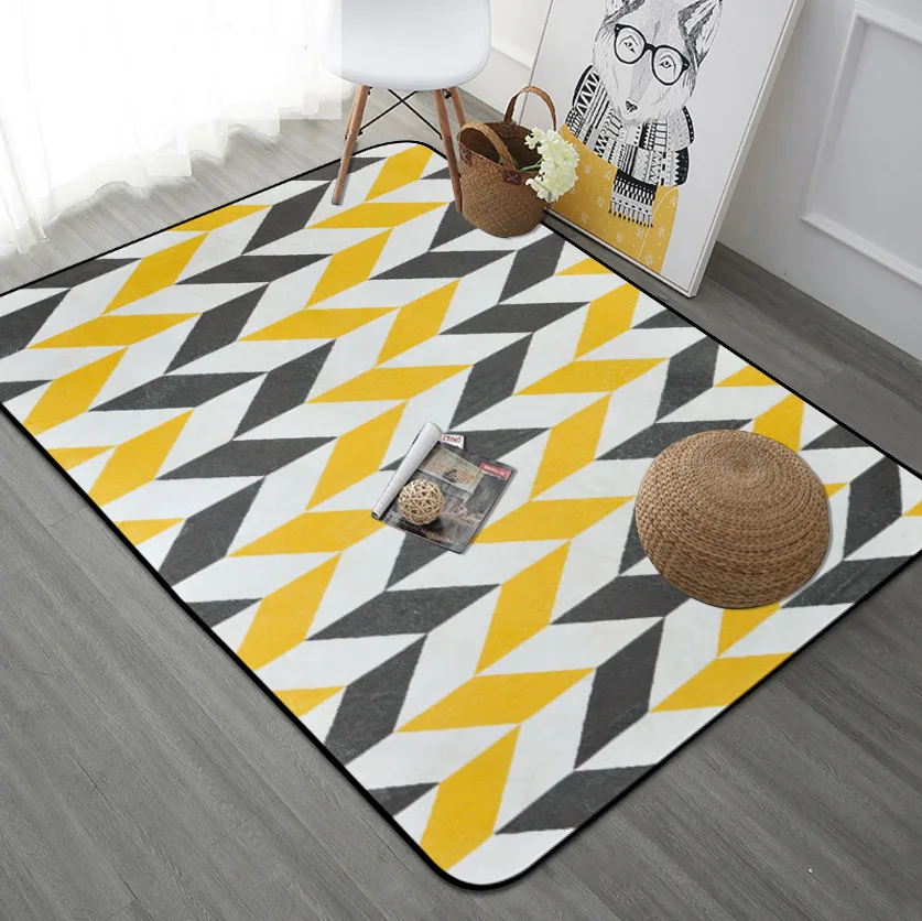 

New European Simple Geometric Carpet Living Room Children Bedroom Rugs And Carpets Computer Chair Floor Mat Cloakroom Carpet