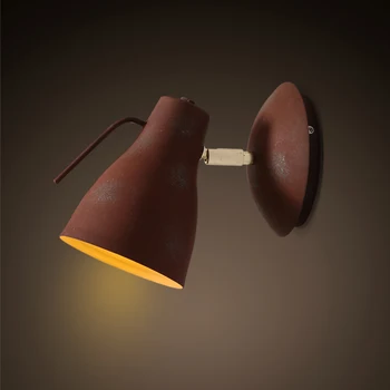 

Vintage Loft Rust Color Iron Wall Lamp. living room aisle staircase wall sconce Beautiful and simple Rotatable wall Lights