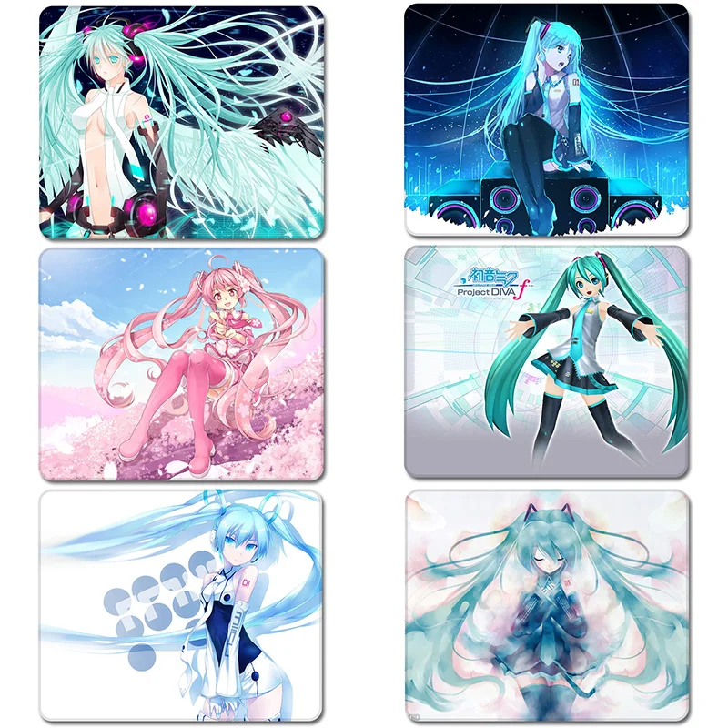 

Japanese Hatsune Miku Cartoon Anime Cool Designs Nature Rubber Table Mouse Pad Laptop Computer Enclosure Mousepad Mat