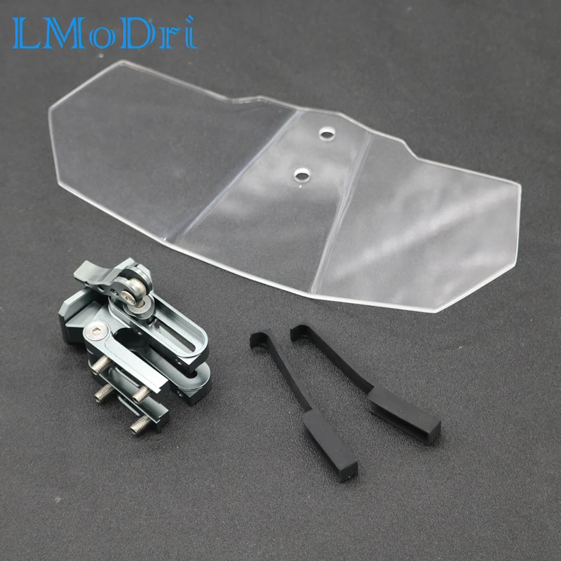 

LMoDri Universal Motorcycle Windshield For Kawasaki BMW Ducati Honda KTM Motorcycle Universal Adjustable Risen Clear Windshield