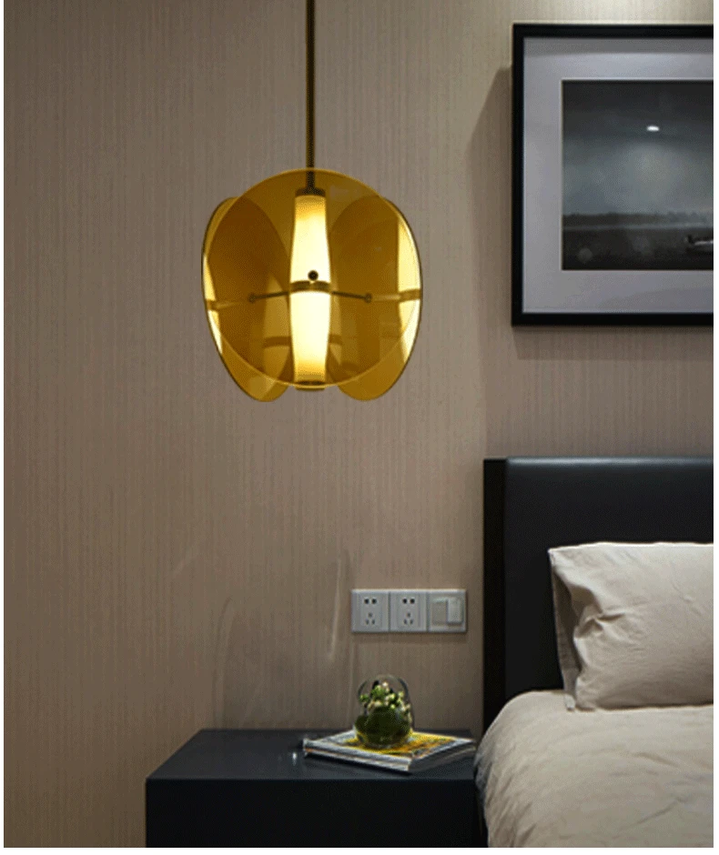 Nordic простой стекло подвесной светильник ресторан обеденная гостиная спальня лампа, подвесной светильник современный Декор для дома кухня
