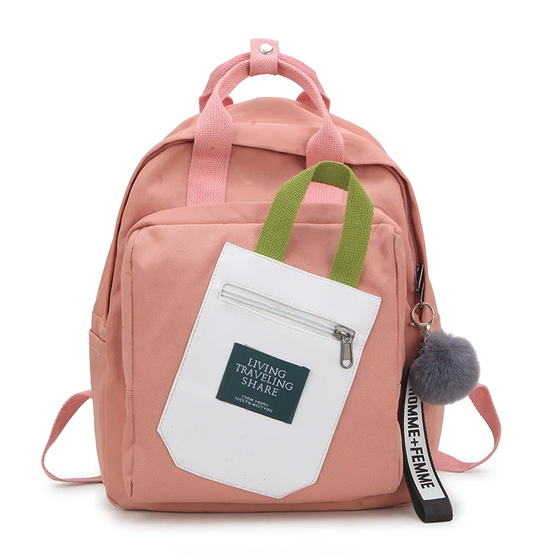 

Women Casual Canvas Backpack Waterproof College Students Travel Backpack Pink School Bags for Girls Laptop Backpack Sac A Dos