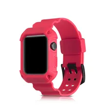 10 шт ТПУ силиконовый ремешок для часов Apple Watch Iwatch 38 мм 42 мм с жесткой панцири полный защитный чехол резиновый браслет