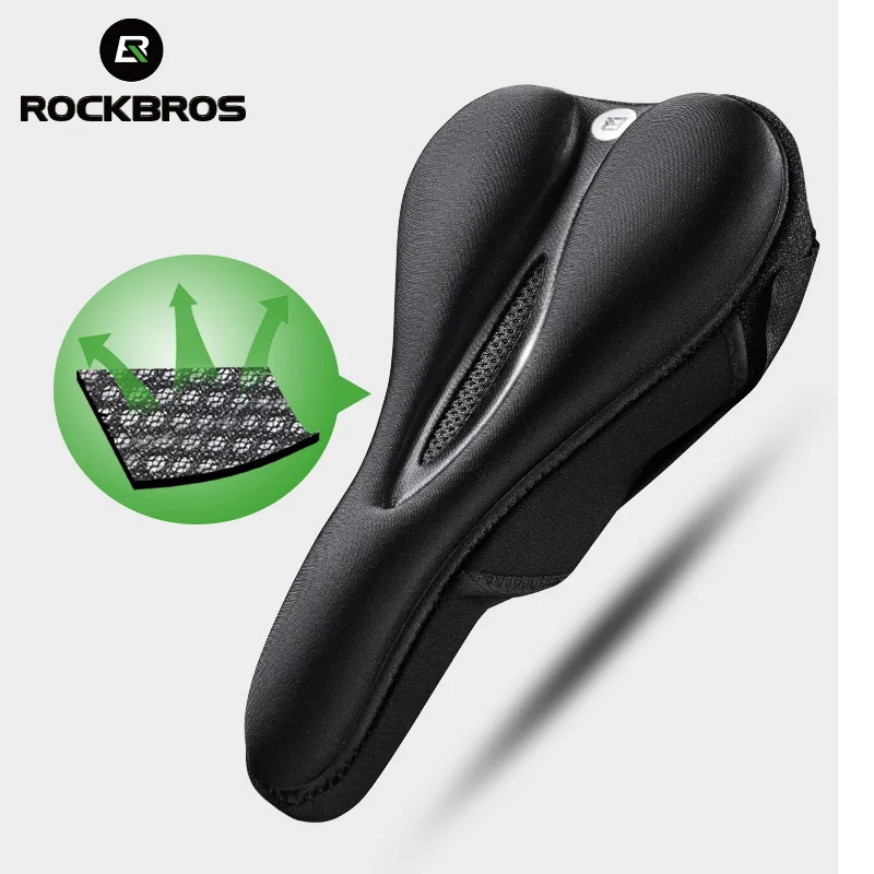 ROCKBROS MTB Lycra+Sponge Bicycle Bike Cycling Saddle Soft Cushion Seat Match Hollow Saddle Cover Breathable Anti-Slip 2 Size
