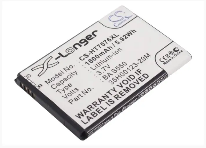 Cameron sino 1600 мА/ч, Батарея для htc 7 Pro T7576 35H00123-29M BA S550 мобильный, смартфон, Батарея