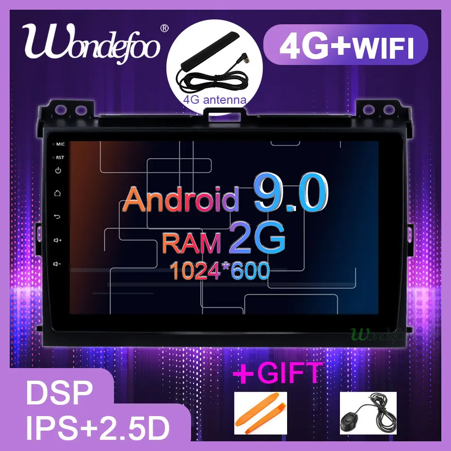 Android 9,0 DSP ips Автомобильный gps для Toyota LAND CRUISER Prado 120 Lexus GX470 Навигация стерео радио Встроенный 4G модем слот без DVD