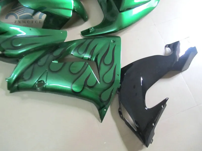 Обтекатели высокого качества комплект для KAWASAKI Ninja 2006 2007 ZX10R спортивная гоночная обтекаемая форма наборы ZX 10R 06 07 Черный пламя мотоциклов