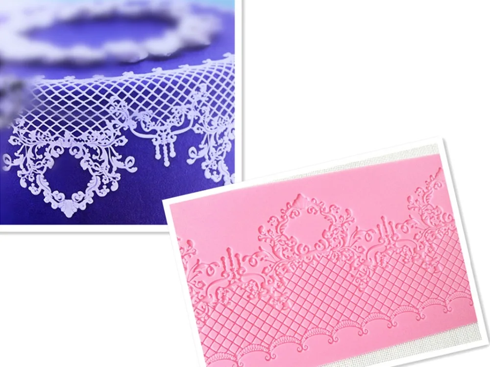

Mom&Pea GX143 Free Shipping Silicone Lace Mold Big Size Cake Decoration Fondant Cake 3D Mold Food Grade Silicone Mould