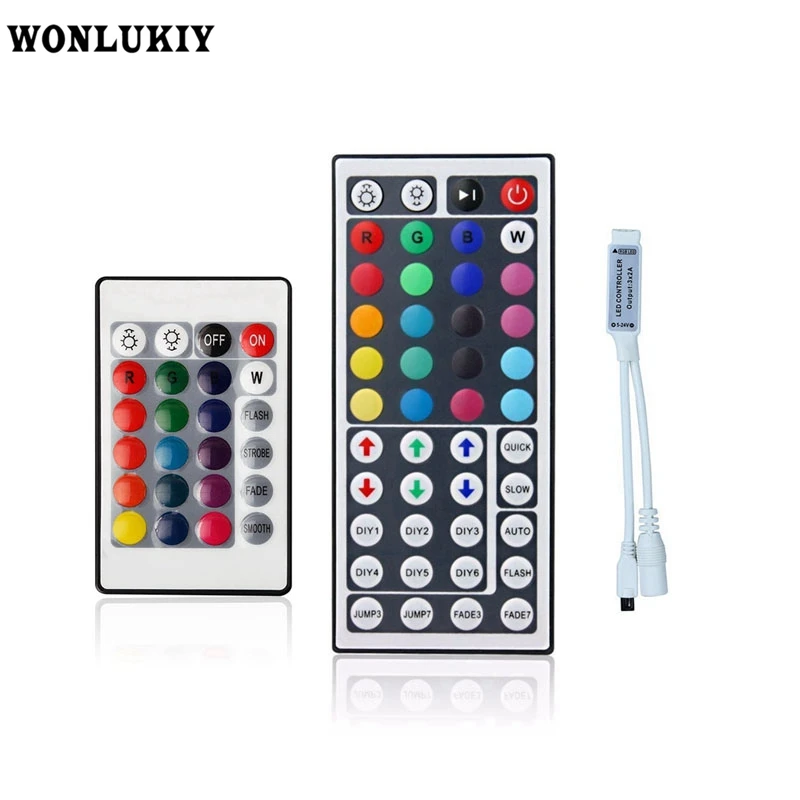 

DC12V 24Key Controller 44Key Controller IR Remote RGB Controller Infrared Remote Controller for RGB LED Light Strips 5050 3528