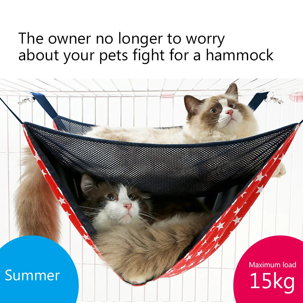 Pet Cat Cage гамак Ручная стирка 2 уровня гамак для домашних животных для двух взрослых кошек дышащая подвесная кровать 15 кг нагрузка