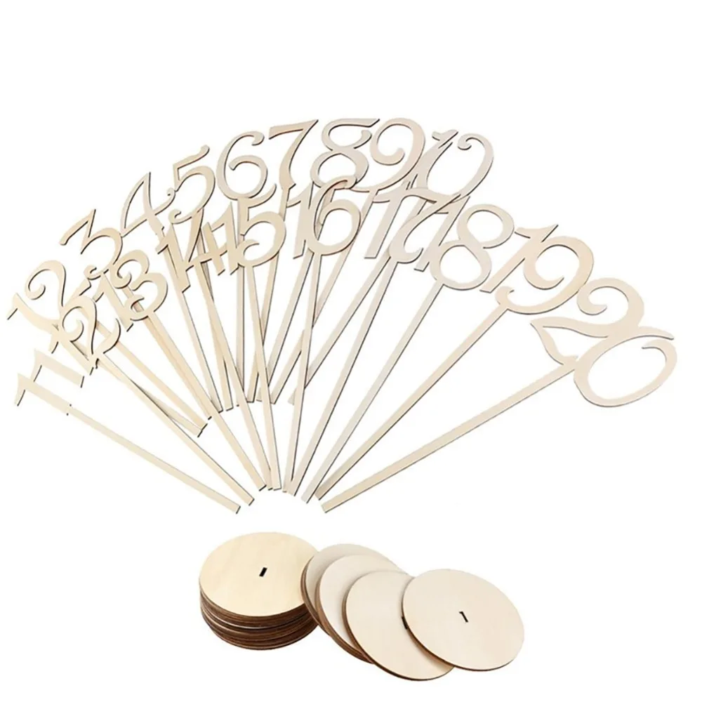 

Wooden Table Numbers with Holder Base for Wedding Party Birthday Event Banquet Anniversary Tabletop Decor Catering Reception